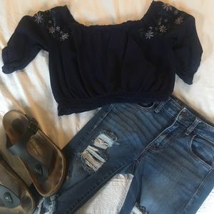 Floral Off-the-shoulder top